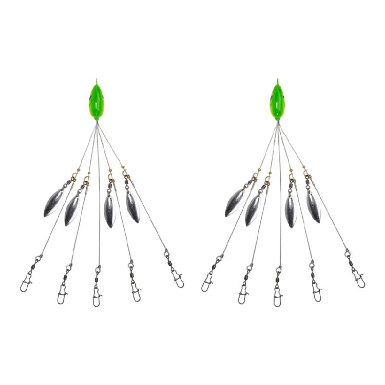 

2Pcs 5 Arm Rig Head Swimming Baits Fishing Group Lures Snap Swivels Spinner Group Attack Accessories for Fishing Trolling