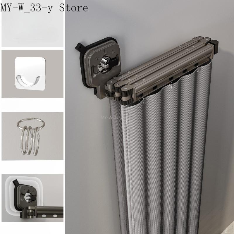 Tenda da Doccia Impermeabile Pieghevole con Ventose Senza Foratura per Separazione Bagno Separazione Bagnato e Asciutto Tenda in EVA
