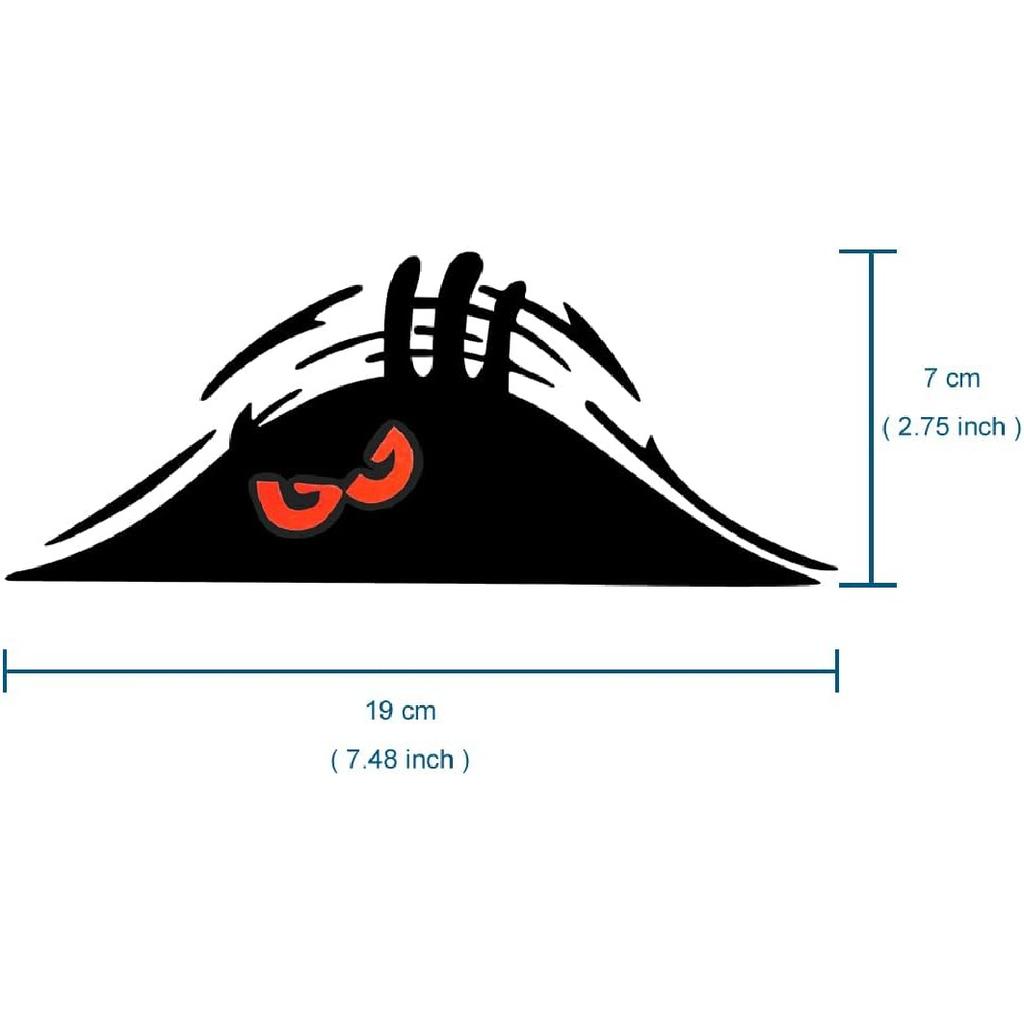 4 Pack Peeking Monster Funny Car Sticker Scary Eyes Monster Vinyl Decal Self-Adhesive Car Sticker Vehicle Decoration Accessories 7.48'' x 2.75'',
