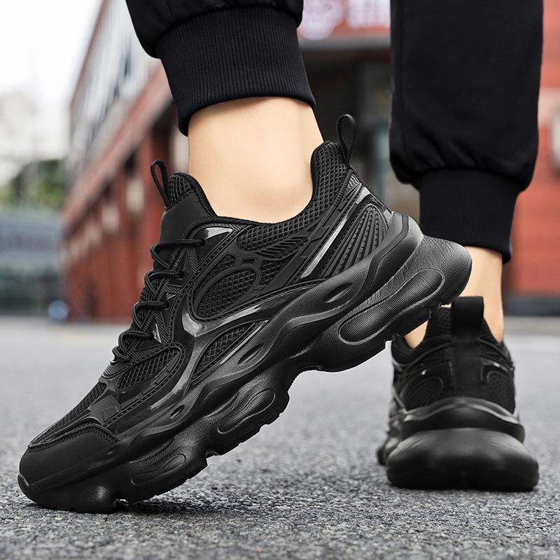 Sports men's shoes autumn new mesh breathable running shoes men's fashion casual versatile thick sole heightening dad shoes men
