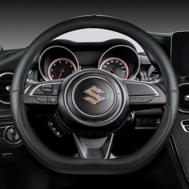 Microfiber Leather D Shape 38cm Car Steering Wheel Cover For Suzuki Swift 2017 2018 Sport Auto Accessories