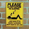 Vintage Do Not Disturb Lustiges Eisen Schild x Zoll Zimmerplakette für Home Office Man Cave Keine Batterie erforderlich Geschenkidee