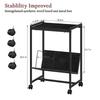 Record Player Table,2 Tier Record Player Stand,Vinyl Record Stand Storage with 4 Wheels, Turntable Stand for Bedroom Living Room