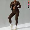 Women's Quick-Dry Breathable Three-Piece Cardigan Yoga Sportswear Suit