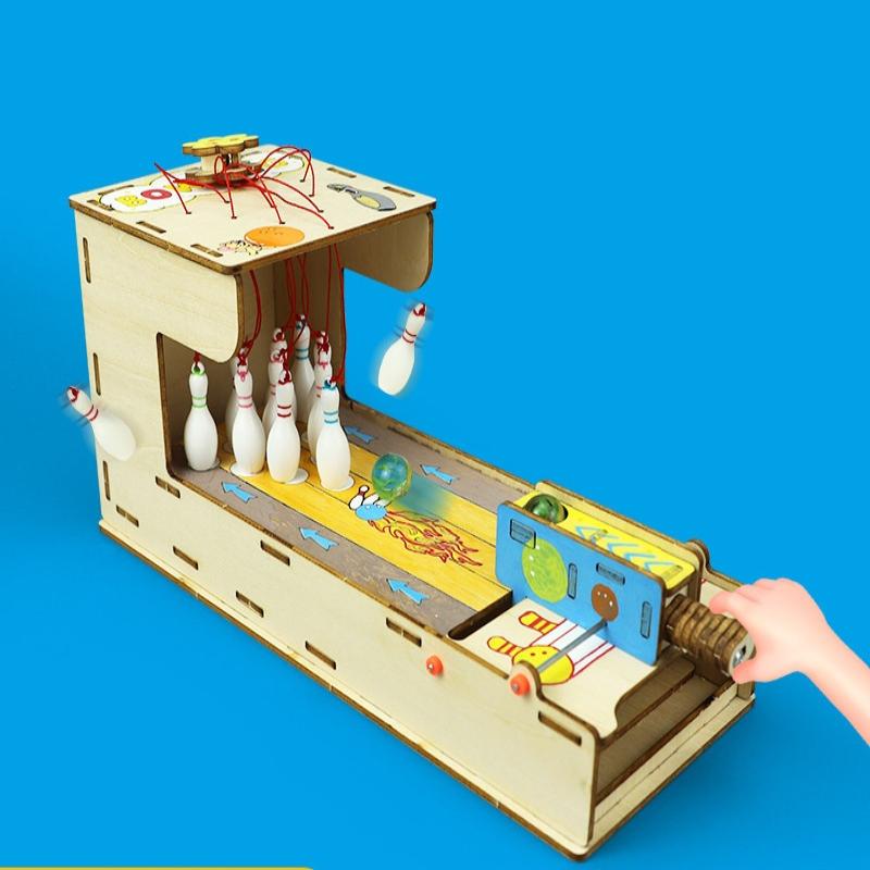1 Set Physics Science Toys Diy Bowling Kit Science Experiment Education Model Puzzle Toy For Children Gift