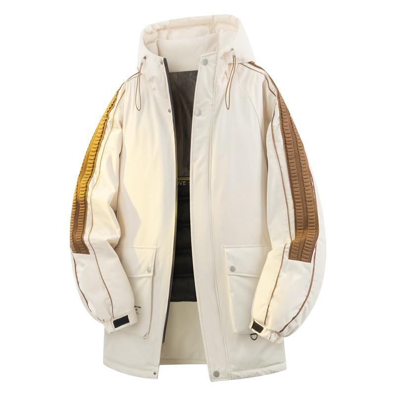 Mens Mid-Length Winter Down Jacket 90% White Duck Thick Warm Casual Coat
