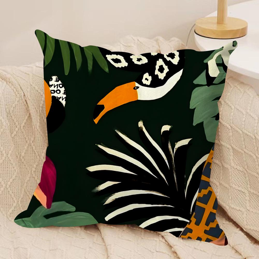 Art Abstract Illustration Cushion Cover Soft Plush Fabric Double-Sided Printed Sofa Cushion Cover for All Seasons Home DecorGift