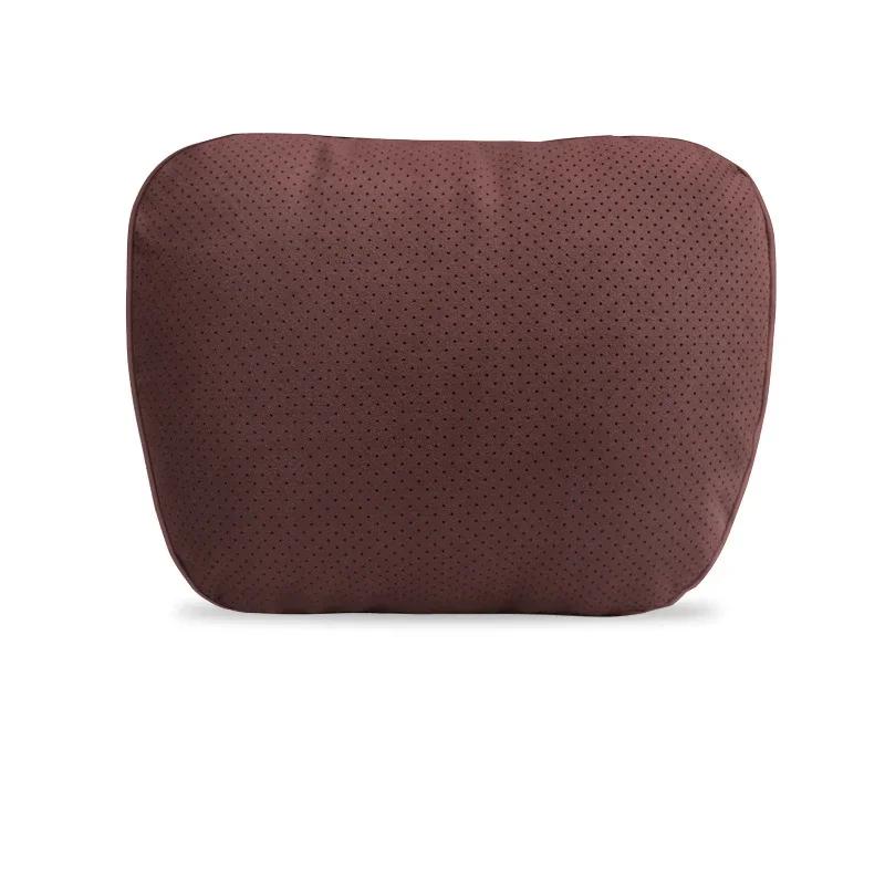 Car Headrest Universal Neck Pillow Breathable Holes Headrest Wool Fabric Perforated Lumbar Pad Car Interior Accessories