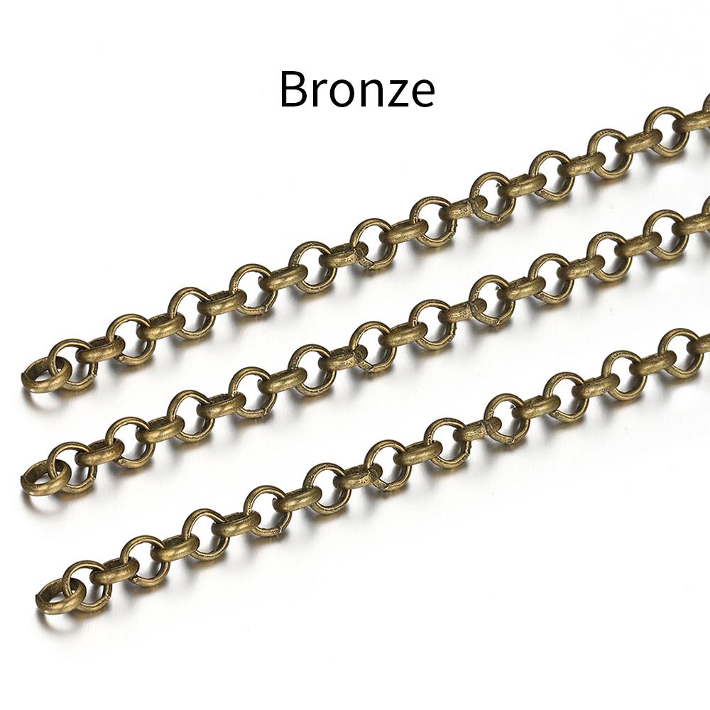 2Meters O Shape Necklace Chains Copper Bracelet Cable Link Bulk Chains DIY Handmade Jewelry Making Findings Wholesale