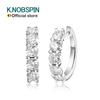 KNOBSPIN D Color Moissanite Loop Earring 925 Sliver Plated with White Gold Earring for Women Sparkling Fine Jewelry