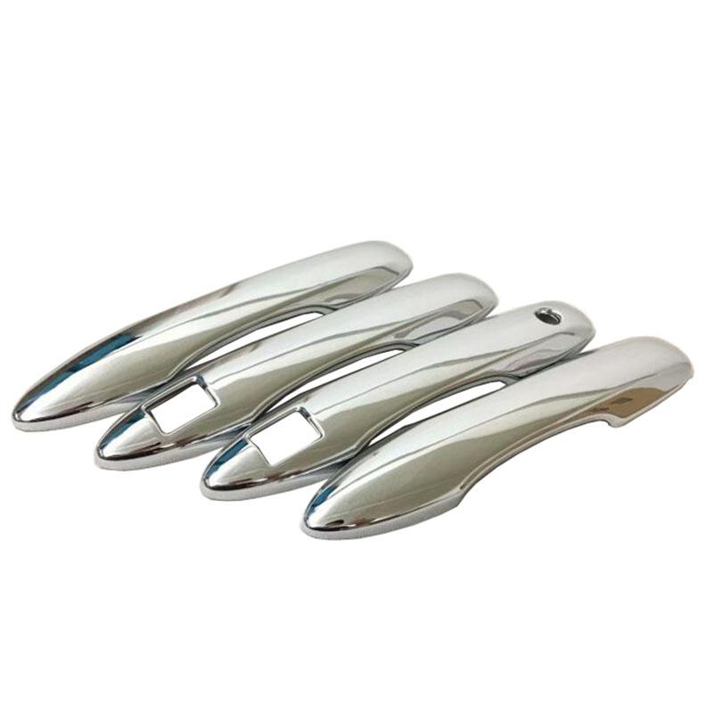 Para Toyota Camry XV70 2017 2018 Carro Exterior ABS Cromado Furo Chave Inteligente Maçaneta Lateral da Porta Capa Guarnição Moldagem Com Furos