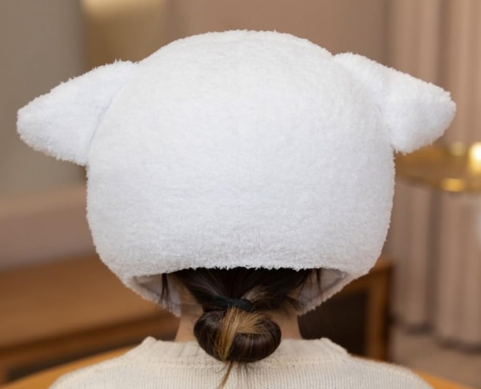 DOKiDOKi Dog Hat Cosplay [White] Dog Transformation Mask Halloween Headwear Plush Kigurumi Headgear Fluffy Cute Halloween [Used]