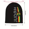 Biihudu Jamaica Lion Skull Beanie Hat - Reggae Dancehall Hip Hop Skullcap With Judah, Green/Yellow/Red Stripe - One Love Cultura