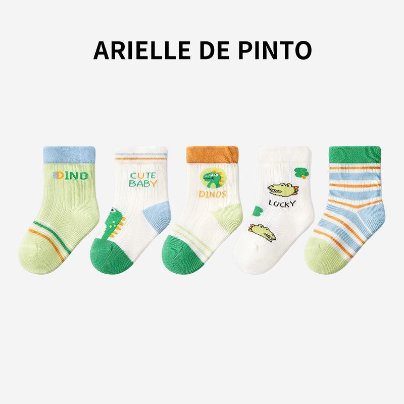 French Arielle De Pinto Kidsren s Socks Summer New Style Baby Socks Thin Baby Mesh Socks 1-3 years old Dinosaur Five Pairs