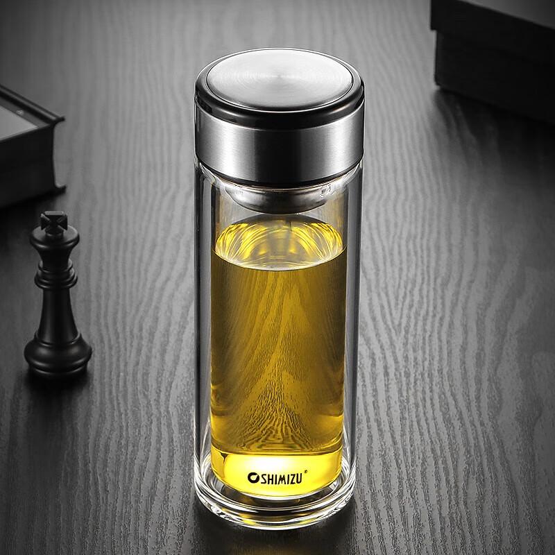Portable Double-Layer High-Temperature Glass Water Bottle