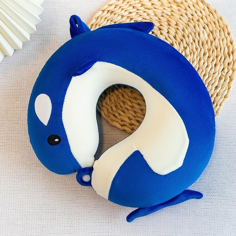 Cestovní polštář, polštář na krk, opěrka brady a krku, roztomilý kreslený cestovní polštář na krk pro chlapce a dívky, cestovní doplňky do letadla, auta, polohovací