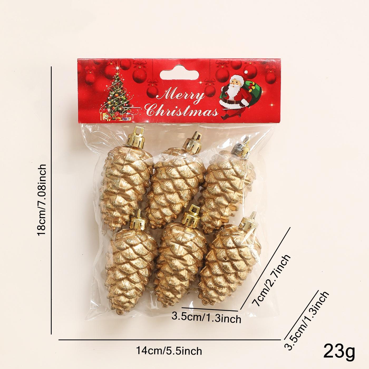 

Christmas Gold Pine Cone Ball 2025 Xmas Tree Decors Retro Gold Glitter Ornaments Star Hanging Pendants Merry Christmas Decors