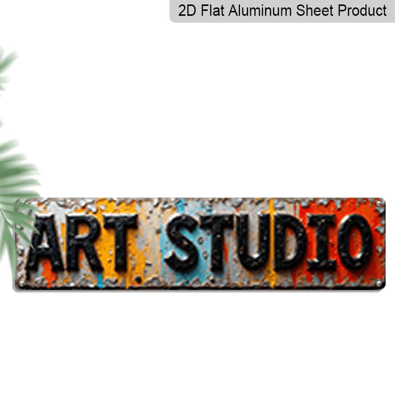 

[Vintage Metal Wall Plaque] 2D Flat, Vintage Distressed Peeling Paint Metal Wall Plaque -aluminum Decorative Sign, Rustic Wall Sign Suitable for 40cm x 10cm