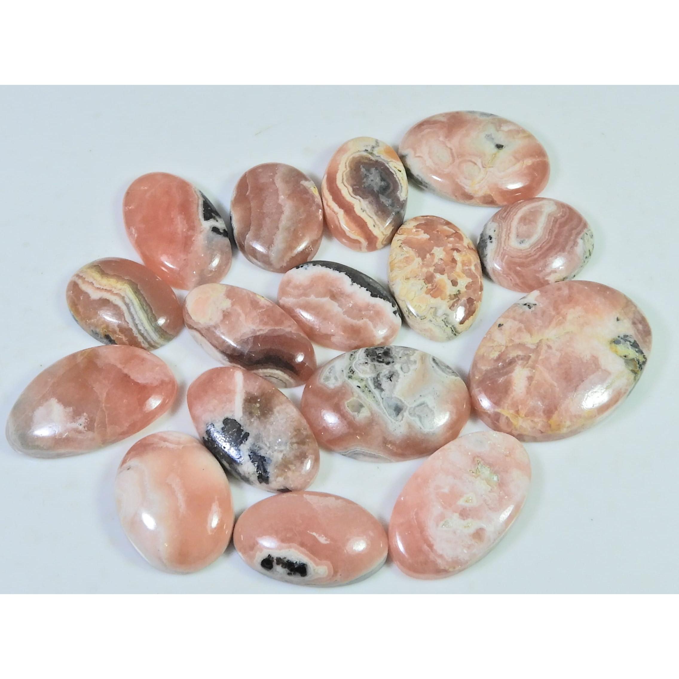 19-29ММ 313Кт. Натуральный родохрозит овальный кабошон рассыпной драгоценный камень лот 16 шт. C-886