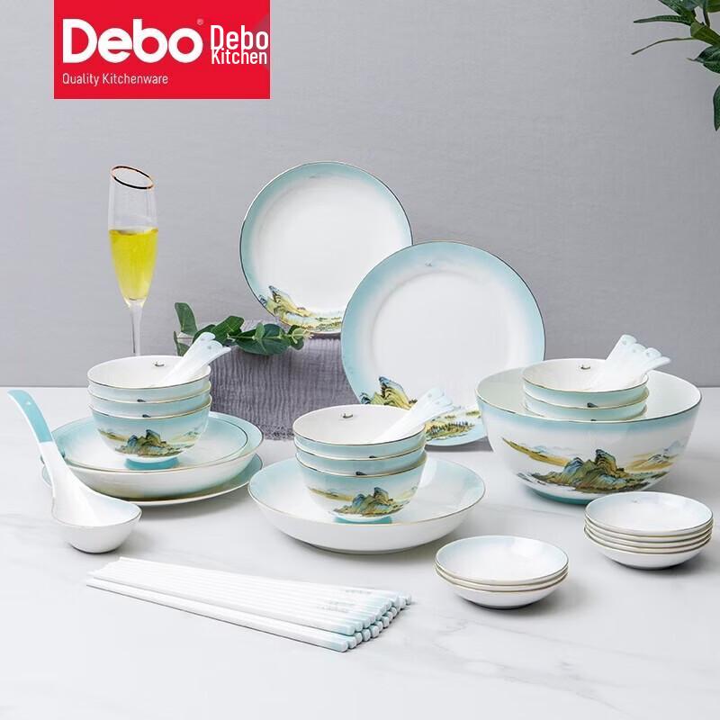 Debo DEP-767 Green Mountains 32-Piece Ceramic Dinnerware Set