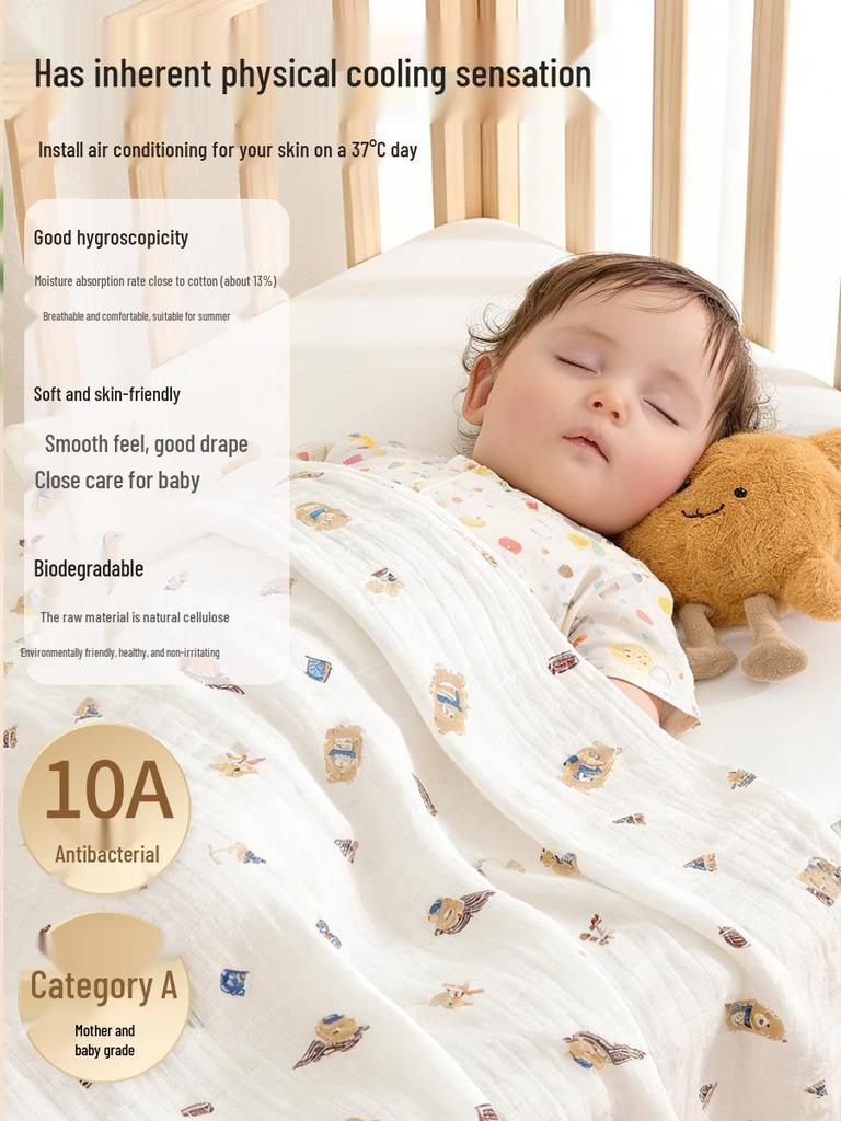 Ultra-thin Baby Cotton Gauze Blanket & Swaddle - Windproof Bath Towel for Newborns