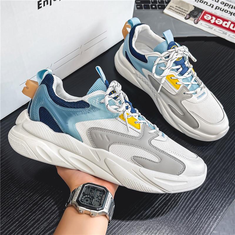 

Мужская обувь новая осень универсальная дышащая повседневная маленькая белая спортивная мужская молодая и молодая увеличивающая рост папа, модная обувь 44