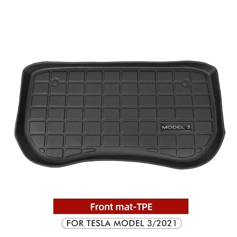 For Tesla Model Y Model 3 2024-23 TPE Car Front Rear Trunk Storage Box Mat Pad Waterproof Protective Liner Trunk Tray Floor Mat