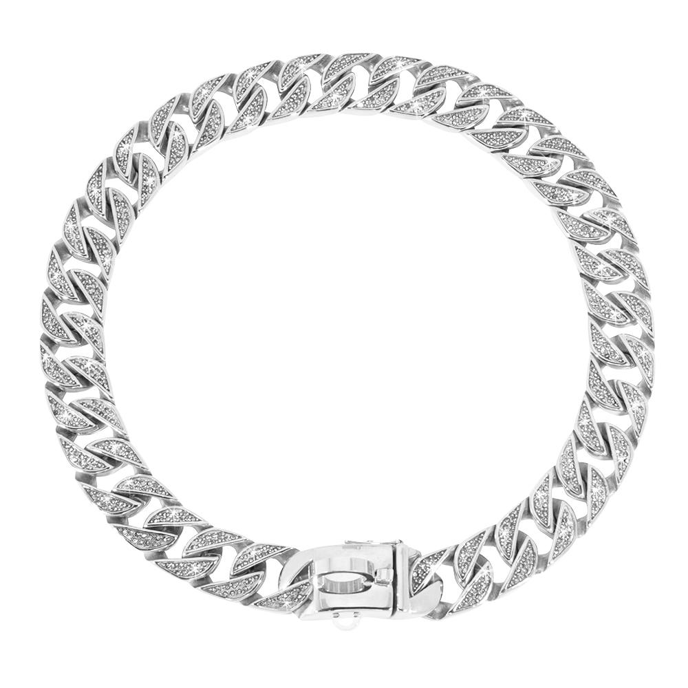 

Металлический ошейник-цепочка для собак из нержавеющей стали, прочный, серебристый, золотой, блестящий, для средних и больших домашних собак, питбуль, бульдог 40cm серебряный