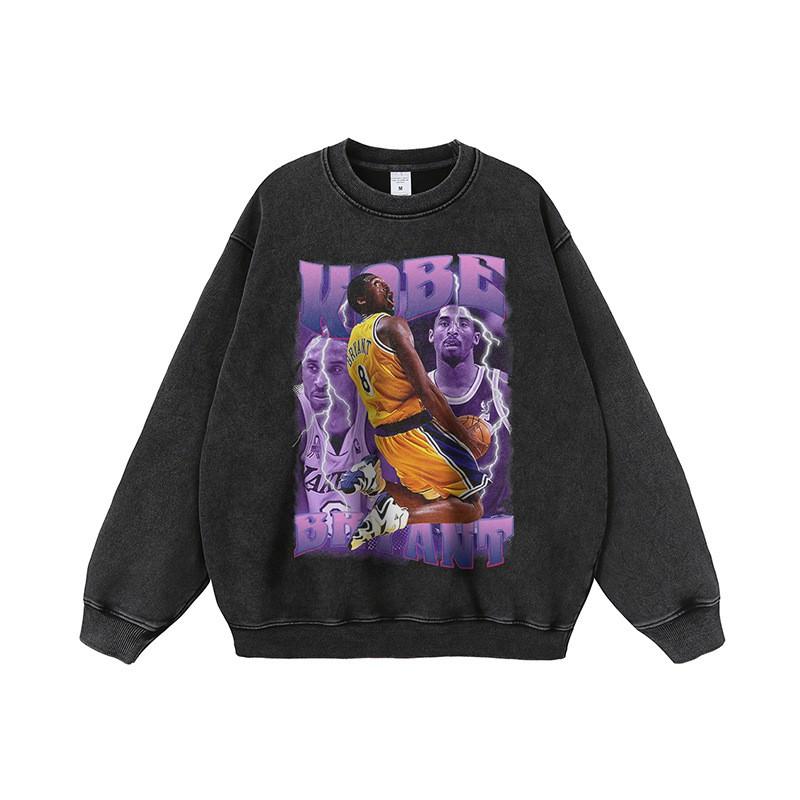 Unisex Streetwear Hoodie With Vintage Washed Graphic Print Loose Fit Cotton Long Sleeve Pullover