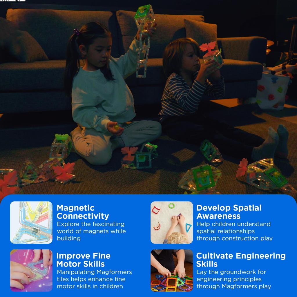 BorneLund MAGFORMERS Moonlight Set [20 Pieces] For Ages 3 and Up Educational Toy Magnet Block MF799022