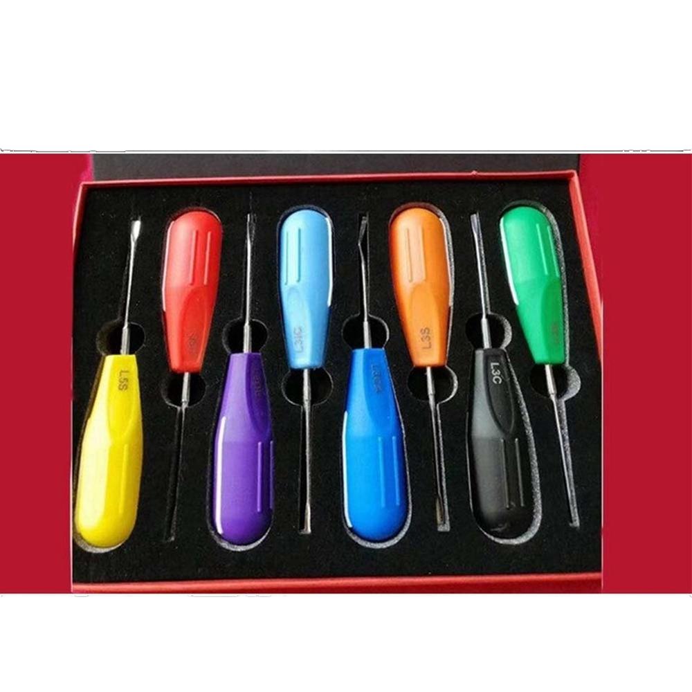 8Pcs Dental Luxating Root Elevators Screwdriver Surgery Extracting Apical Root Elevator Dentistry Surgical Instrument