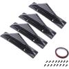 4pcs Rear Bumper Lip Rear Diffuser Defuzer Universal Shark Fins Curved Spoiler Lip Wing Splitter - Carbon Fiber
