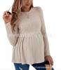 Long-Sleeve Solid Color Maternity Pullover T-Shirt