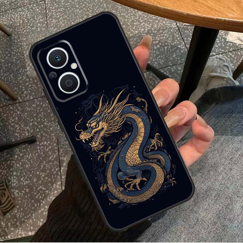 Chinese Style Crane Dragon For OPPO Reno 10 11 12 13 14 Pro 7 8 Lite 8T 11F 12F 13F 14F OPPO Find X8 X9 X5 X6 Pro Case
