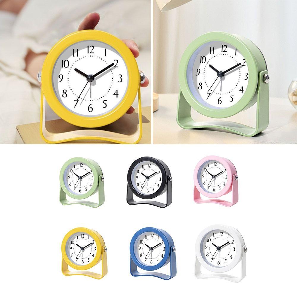 Rotating Bracket Desktop Clock Silent Mechanism Electronic Clock Alarm Clock  Bedroom Decor