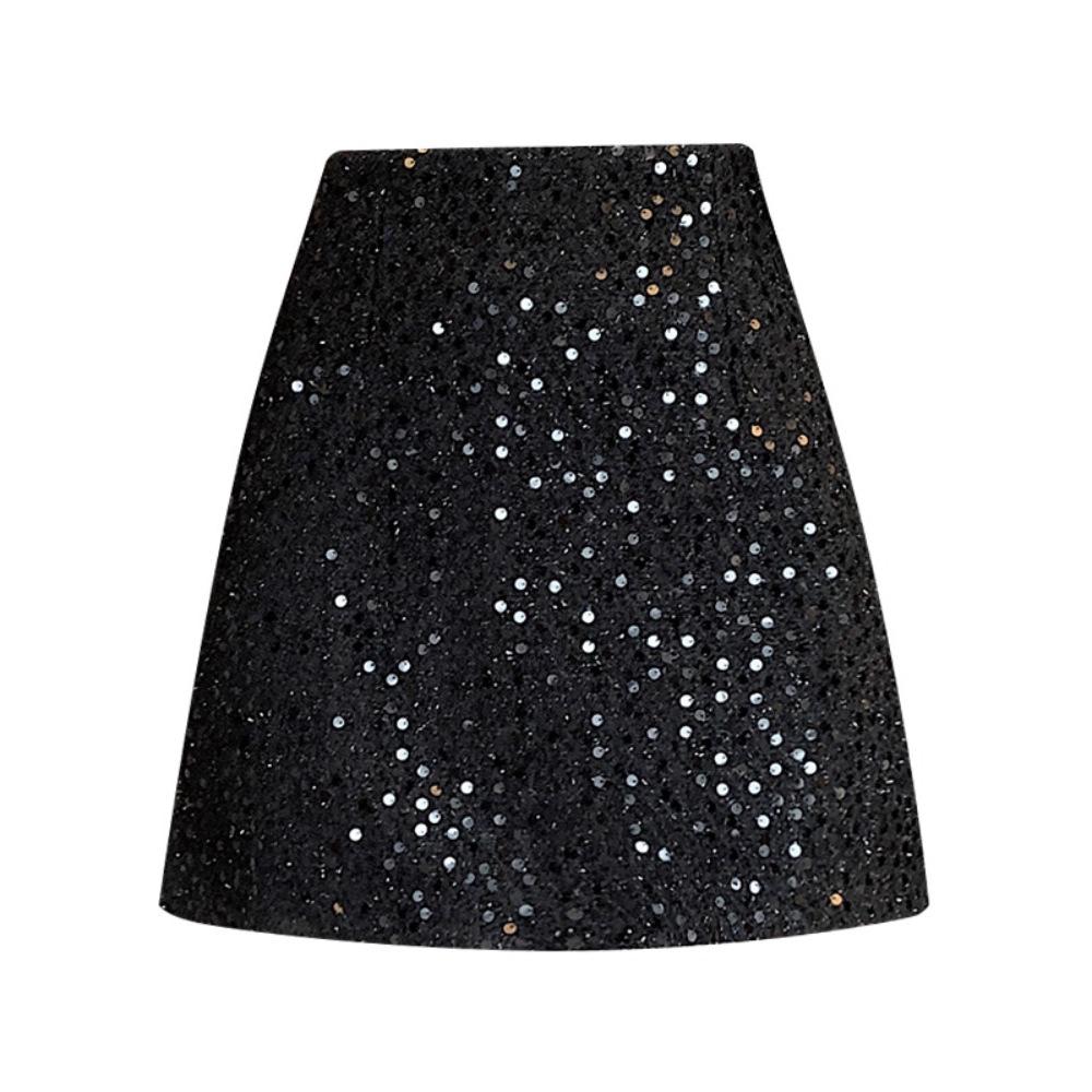 Petite High-Waist Pailletten-Wollrock in A-Linie für Damen - Herbst/Winter Kollektion