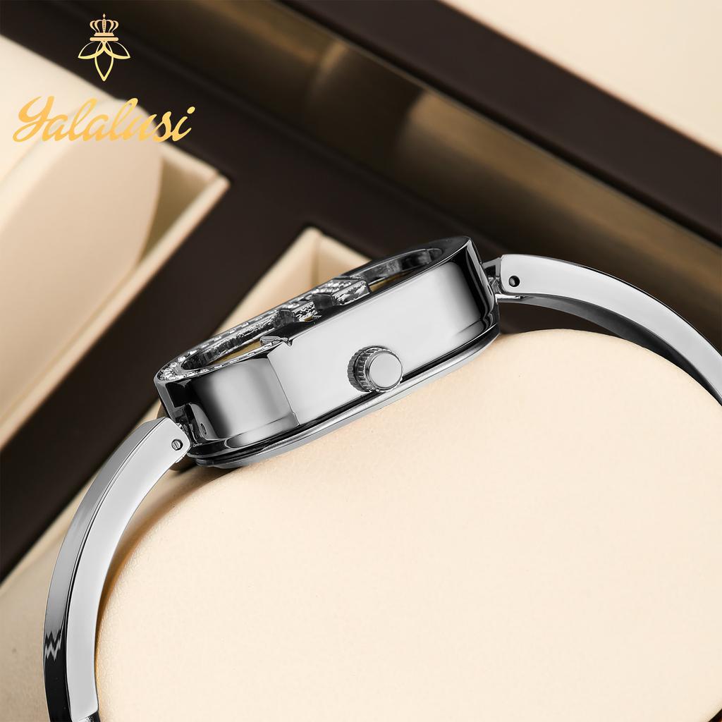 YaLaLuSi Luxury Women's Quartz Fashion Diamond-Set Water-Resistant Bracelet Watch – An Elegant Gift for Girls Reloj Mujer