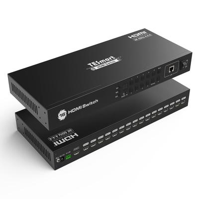TESmart HDMI Přepínač 16 Vstupů 1 Výstup Přepínač 16 Portů Pro 16 Počítačů 1 Displej HDMI Selektorový Přepínač Audio Separátor EDID Funkce LAN Port Auto