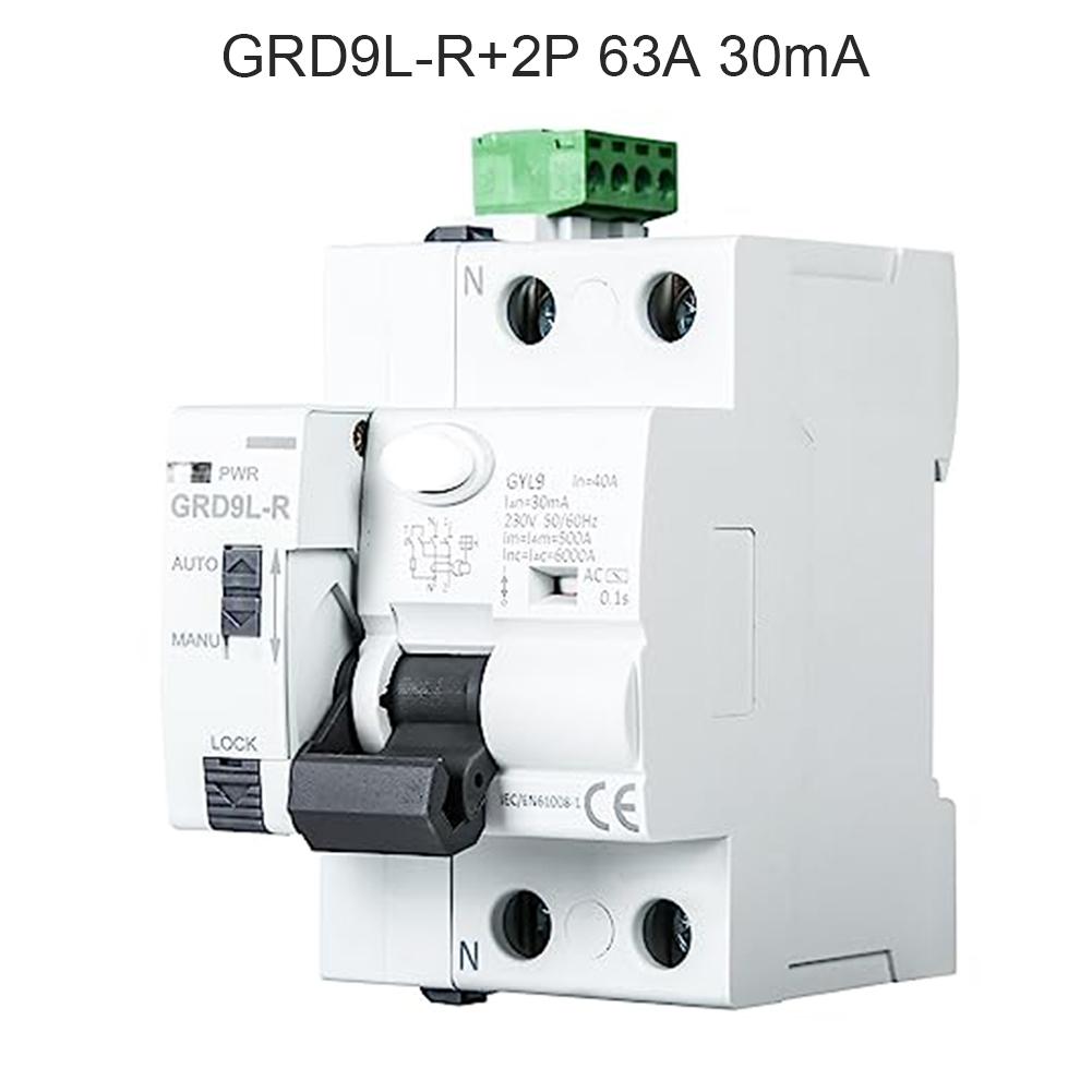 Automatic Reset Circuit Breaker 63A 30mA Differential Switch with Manual/Automatic Selection for Electrical Safety
