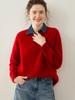Women's Casual Round Neck Cashmere Knit Sweater - Thickened Double-Strand, Versatile and Loose Fit