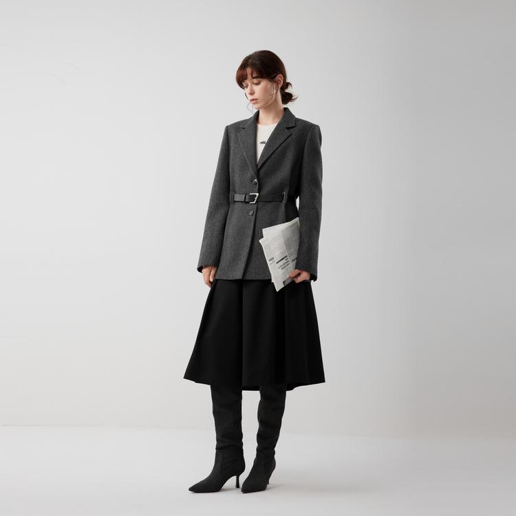 ELLE French Fashion Design Brushed Draped Midi Skirt Loose Elegant A-Line Umbrella Skirt Casual Long Skirt Women skirts L8WRL184