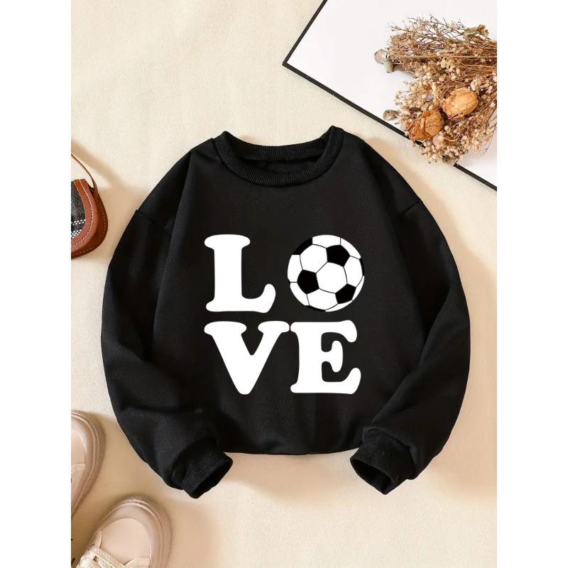 Kids Sweatshirt Crew Neck Sweatshirt with Creative Letter Pattern, Fashion Casual Sportswear for Daily, Party, Vacation Gift, Spring and Autumn