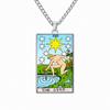 Dawapara 22 Styles Tarot Card Good Luck Amulet Necklace Sun Moon UV Colorful Pendant Stainless Steel Spiritual Jewelry