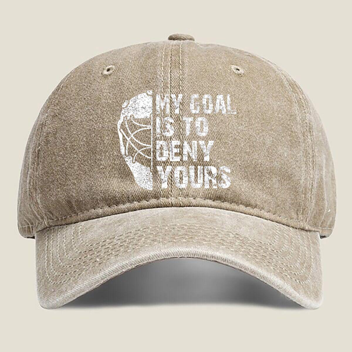 

Deny Your Goal Slogan Fashion Washed Baseball Cap Hat Outdoor Activities One Size хаки
