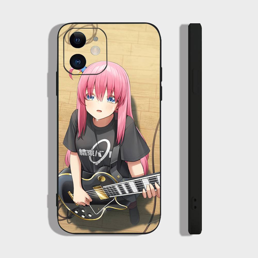 Gotou Hitori Anime B-Bocchi The Rock Phone Case For IPhone 17 Air 16 15 14 13 Pro Max 11 12 Black Silicone Cover