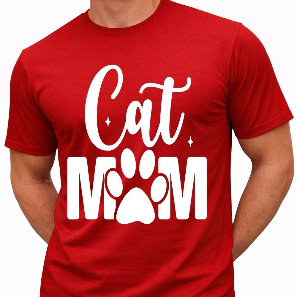 Cat Mom TShirt Funny Paw Print Cat Lover Gift Kitten Birthday Cute Graphic Tee S