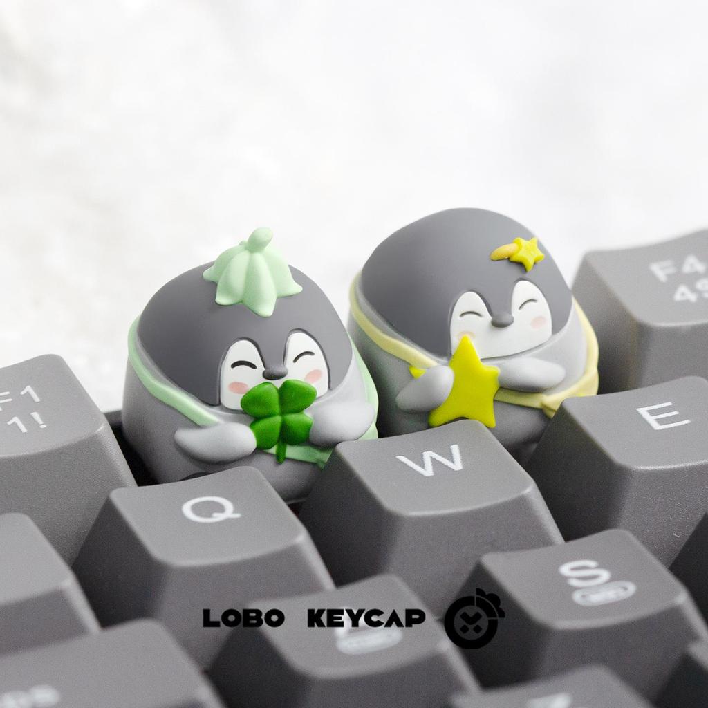 Penguin Positive Energy Keycap: Cute Resin ESC for Mechanical Keyboards