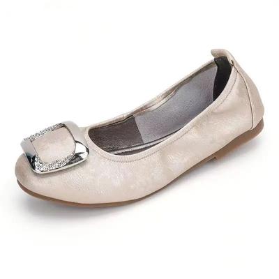 Woman Flats Casual Non Slip Shoes for Women Low Heel Elegant Wholesale Genuine Mark 2024 Trend Chic Point Popular Spring On Sale