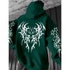 Herren Mode Kapuzenpullover mit dunklem Musterdruck, Lässiger vielseitiger Hoodie