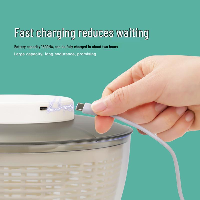 Premium Elektrischer Gemüse- & Obstschleuder: Multifunktionaler Salat-, Tomaten- und Salattrockner für gesunde Mahlzeiten